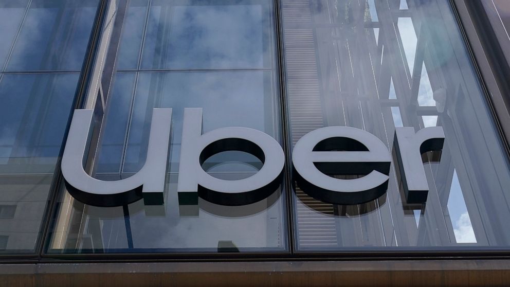 FILE - An Uber sign is displayed at the company's headquarters in San Francisco, Monday, Sept. 12, 2022. Joseph Sullivan, the former chief security officer for Uber, was convicted Wednesday, Oct. 5 of trying to cover up a 2016 data breach in which ha